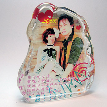 中冰晶造型文鎮相框